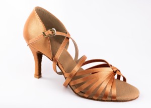 Dámské taneční boty X-7W PROFESSIONAL SATÉN ANG.TĚLOVÁ TMAVÁ