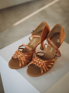 Dámské taneční boty X-PL PROFESSIONAL ANGLICKÝ SATÉN  TĚLOVÁ TMAVÁ