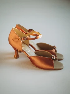 Dámské taneční boty PAS1CR-KP10 SAT. ANG. TĚLOVÁ TMAVÁ